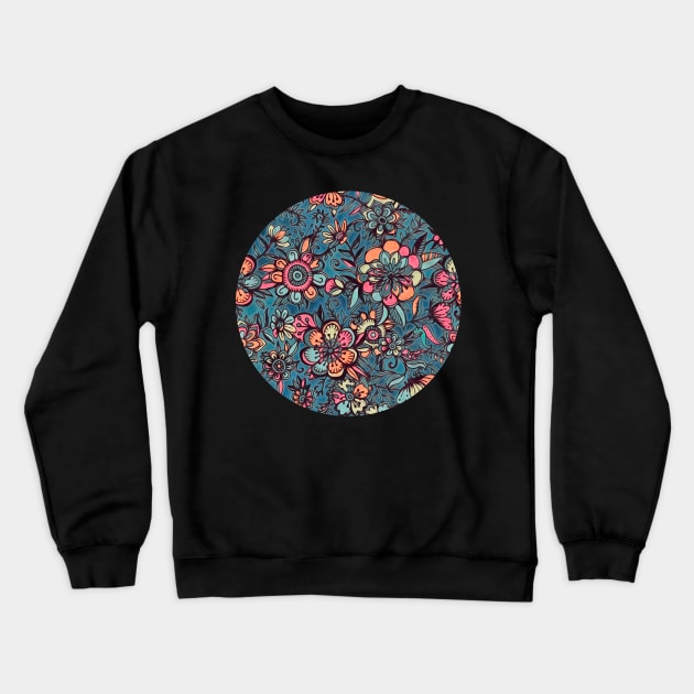 Sweet Spring Floral - soft indigo & candy pastels Crewneck Sweatshirt by micklyn